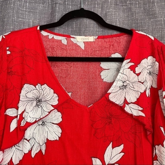 New ODDY Coral Floral Print Blouse - Picture 7 of 11